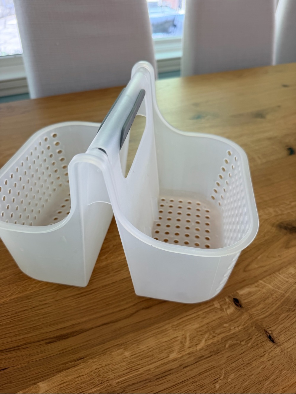 Target White Plastic Double Sink Caddy with Handle
